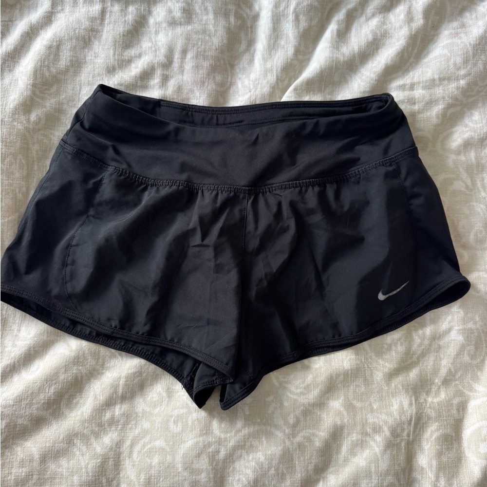 Nike Women's Black Performance Running Shorts with Reflective Swoosh